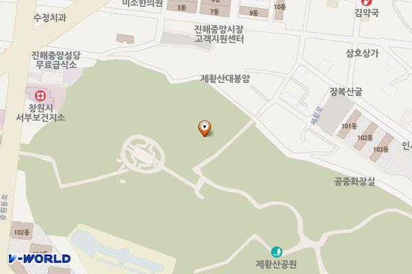 제황산공원(제황산부엉이) 위치 지도 — 경상남도 창원시 진해구 벚꽃로50번길 32, 공중화장실 (제황산동)
