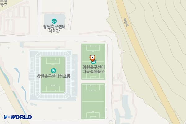 대방체육공원 화장실 위치 지도 — 경상남도 창원시 성산구 비음로 97, 창원축구센터 (사파정동)