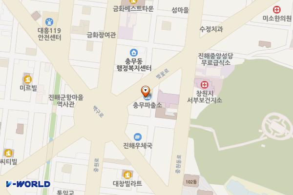 진해 충무파출소 위치 지도 — 경상남도창원시진해구벚꽃로36