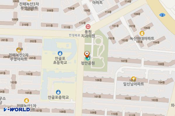 용원 문화공원 위치 지도 — 경상남도창원시진해구안청북로32