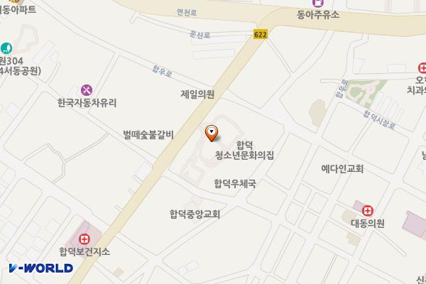 합덕체육공원(우체국뒤) 위치 지도 — 충청남도 당진시 버그내1길 101-14
