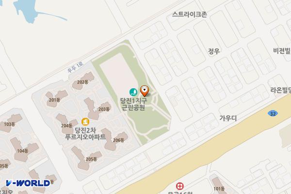 한마음공원 위치 지도 — 충청남도 당진시 북문로2길 9(읍내동)