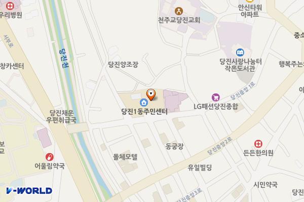 당진1동행정복지센터 위치 지도 — 충청남도 당진시 당진중앙1로 33