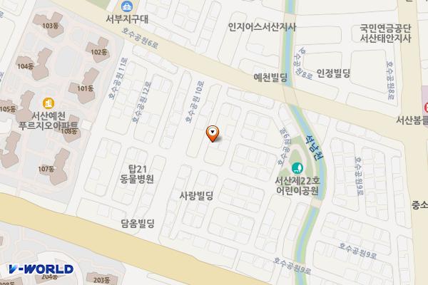호수공원 베스킨라빈스인근임시공영주차장 위치 지도 — 충청남도 서산시 예천동 1275-3