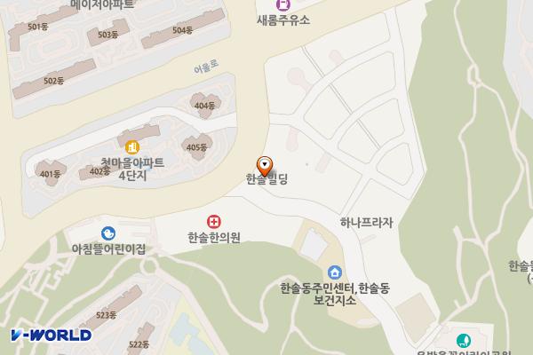 한솔빌딩 위치 지도 — 세종특별자치시 노을3로 104, 한솔빌딩 (한솔동)