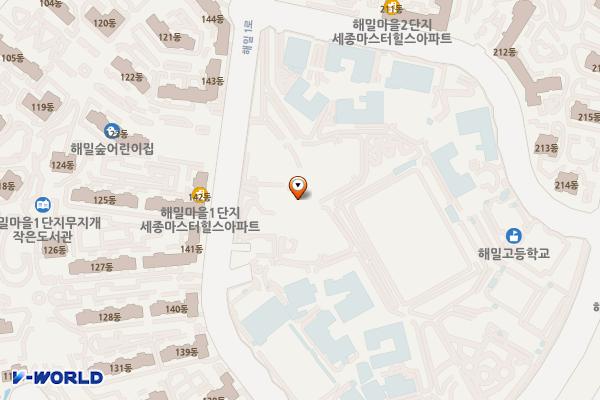 해밀동복합커뮤니티센터 위치 지도 — 세종특별자치시 해밀1로 45, 해밀동 복합커뮤니티센터 (해밀동)