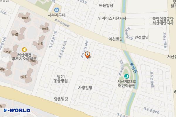 호수공원 베스킨라빈스맞은편임시공영주차장 위치 지도 — 충청남도 서산시 예천동 1274-3