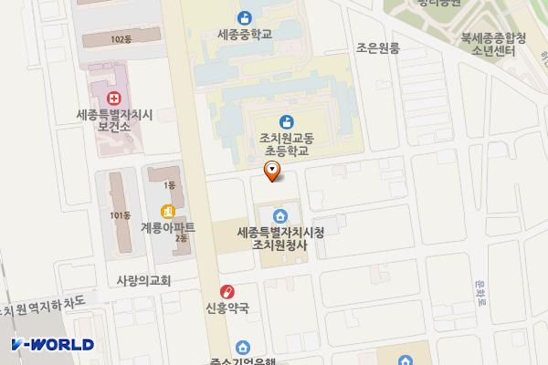 조치원읍생활문화센터 위치 지도 — 세종특별자치시 조치원읍 조치원5길 75, 생활문화센터