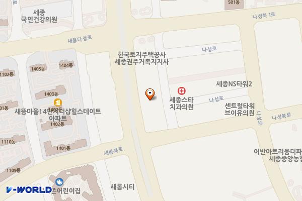 갤러리밸류시티 위치 지도 — 세종특별자치시 한누리대로 288 (나성동, 갤러리밸류시티)