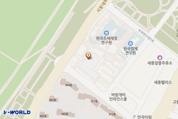 국토연구원 위치 지도 — 세종특별자치시 국책연구원로 5, 국토연구원 (반곡동)