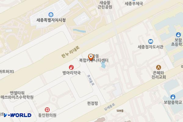 보람동행정복지센터 위치 지도 — 세종특별자치시 호려울로 42, 보람동주민센터 (보람동)