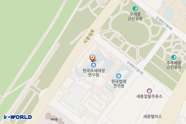 한국조세재정연구원 위치 지도 — 세종특별자치시 시청대로 336, 한국조세재정연구원 (반곡동)