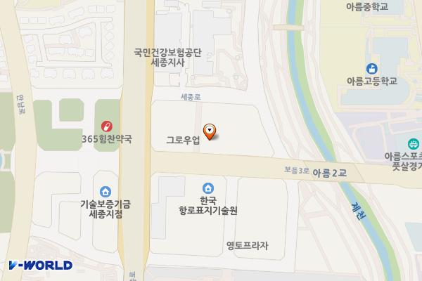 송남타워 위치 지도 — 세종특별자치시 보듬3로 154, 송남빌딩 (아름동)