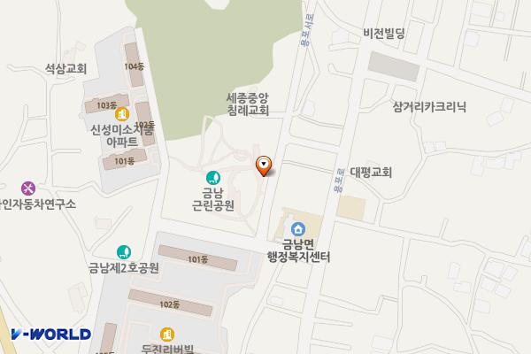 금남근린공원 위치 지도 — 세종특별자치시 금남면 용포로 63-9