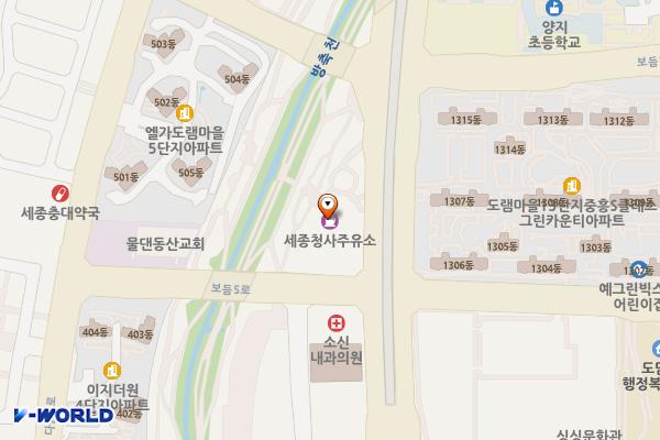 GS칼텍스 세종청사주유소 위치 지도 — 세종특별자치시 보듬5로 6 (도담동)