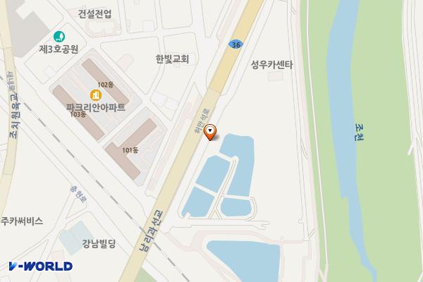 비점오염저감시설화장실 위치 지도 — 세종특별자치시 조치원읍 남리 168-18