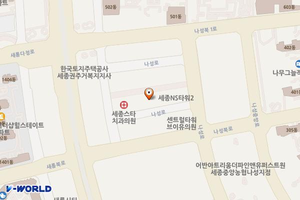 세종조이타워 위치 지도 — 세종특별자치시 나성로 125-10, 조이타워 (나성동)