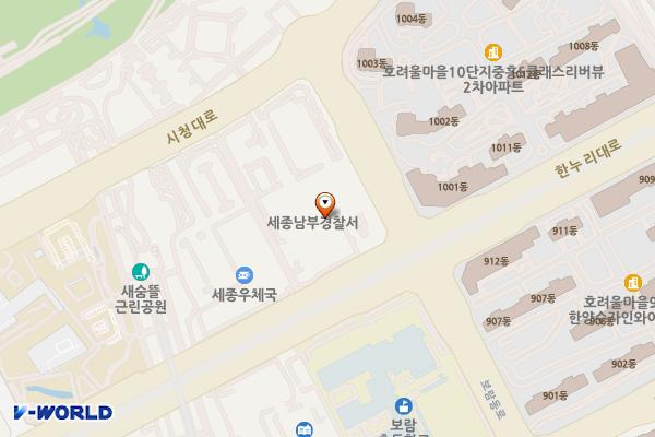 세종남부경찰서 위치 지도 — 세종특별자치시 시청대로 190, 세종남부경찰서 (보람동)