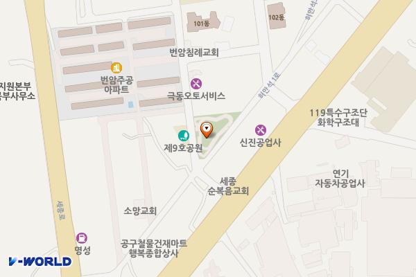 번암리 어린이공원 화장실 위치 지도 — 세종특별자치시 조치원읍 번암리 73-12