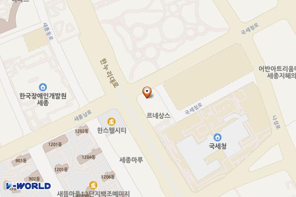 갤러리세종프라자 위치 지도 — 세종특별자치시 국세청로 4, 갤러리 세종프라자 (나성동)