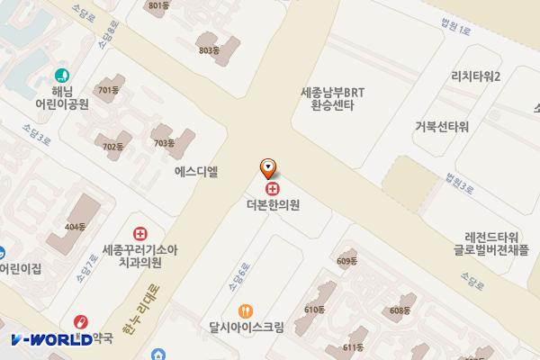 아이콤스타시티(소담동) 위치 지도 — 세종특별자치시 소담로 93, 아이콤스타시티타워 (소담동)
