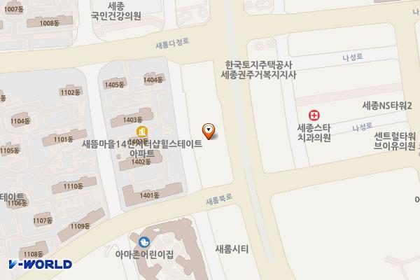포레뷰1차 위치 지도 — 세종특별자치시 한누리대로 287, 세종포레뷰1 (나성동)