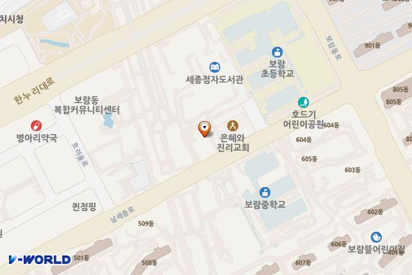 세종선거관리위원회 위치 지도 — 세종특별자치시 남세종로 426, 세종선거관리위원회 (보람동)