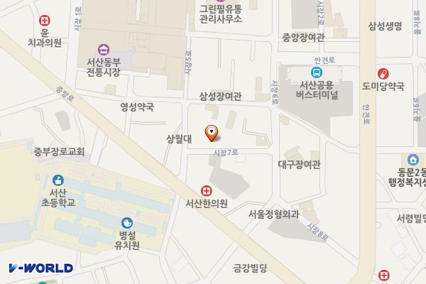 서울종묘농약사앞임시공영주차장 위치 지도 — 충청남도 서산시 동문동 907-6