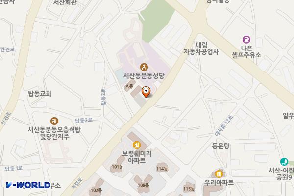 천주교옆임시공영주차장 위치 지도 — 충청남도 서산시 동문동 666-7