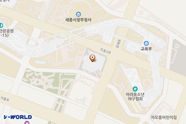 정부세종청사문화관(박연문화관) 위치 지도 — 세종특별자치시 갈매로 387 (어진동)