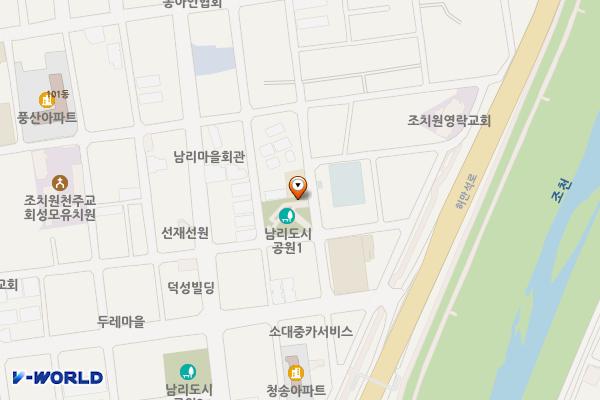 남리 도시공원화장실1 위치 지도 — 세종특별자치시 조치원읍 장안2길 74