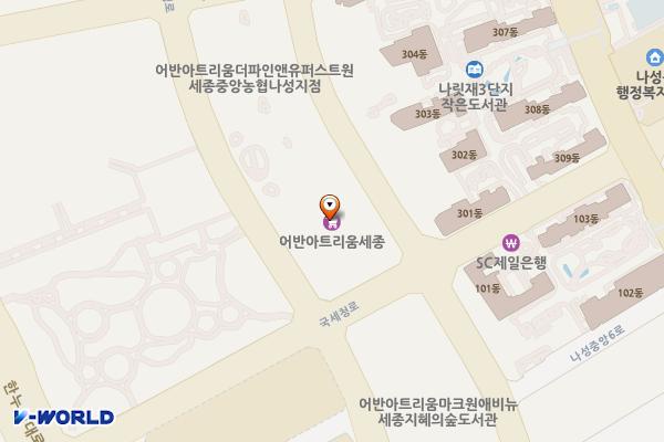 더센트럴 위치 지도 — 세종특별자치시 나성로 96, 더센트럴 (나성동)