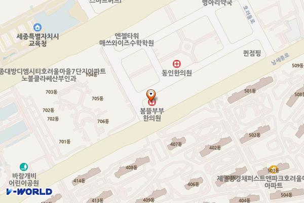 아평빌딩 위치 지도 — 세종특별자치시 남세종로 466, 아평빌딩 (보람동)