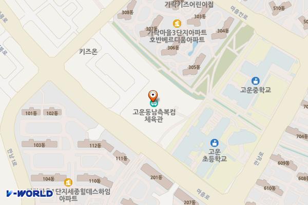 고운동 복합커뮤니티센터(남측) 위치 지도 — 세종특별자치시 마음로 64, 고운동 복합커뮤니티센터(남측) (고운동)