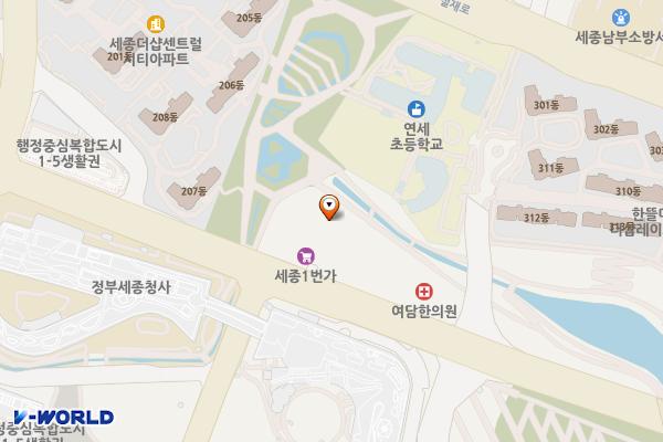 세종1번가 위치 지도 — 세종특별자치시 도움8로 81, 세종일번가 (어진동)
