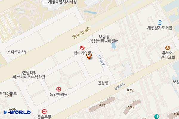 금남프라자 위치 지도 — 세종특별자치시 호려울로 45, 금남프라자 (보람동)