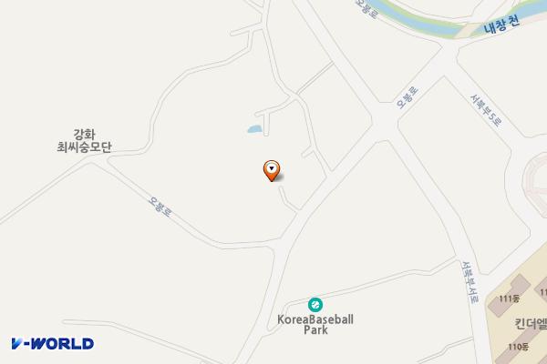 봉산리 오봉산화장실1 위치 지도 — 세종특별자치시 조치원읍 오봉로 107