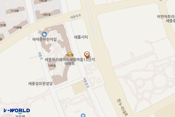 명동프라자 위치 지도 — 세종특별자치시 한누리대로 265, 명동프라자 (나성동)