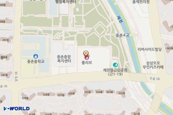 몰리브상가 위치 지도 — 세종특별자치시 도움1로 108, 몰리브(Mallive) (종촌동)