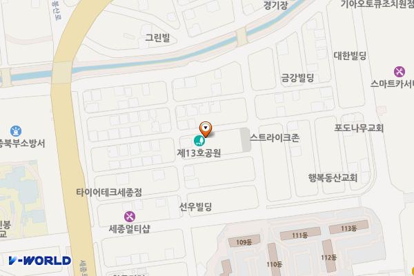 침산리 모자이크 화장실 위치 지도 — 세종특별자치시 조치원읍 행복4길 18