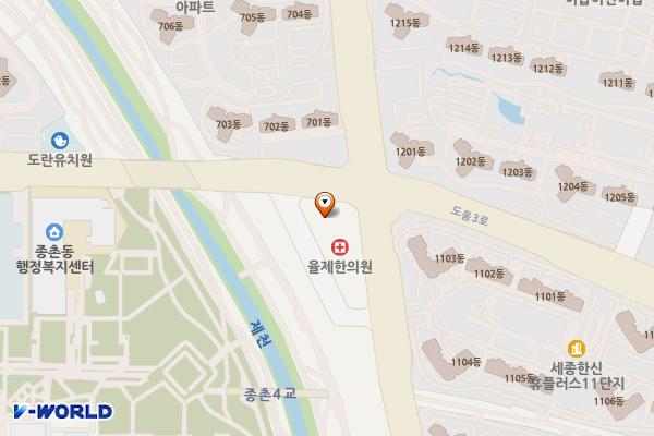종촌 중앙프라자(1층) 위치 지도 — 세종특별자치시 도움3로 105-5, 종촌 중앙프라자 (종촌동)