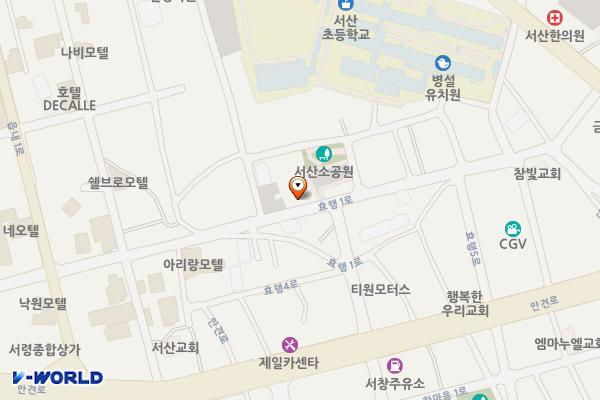 서산초뒤편무료공영주차장 위치 지도 — 충청남도 서산시 동문동 977-9