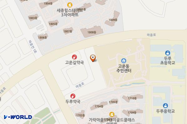 티앤스타빌딩 위치 지도 — 세종특별자치시 마음로 272-5, 티앤스타빌딩 (고운동)