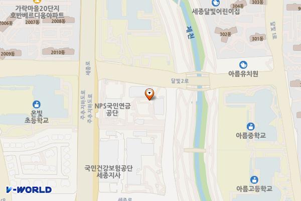 한국해양교통안전공단 위치 지도 — 세종특별자치시 아름서길 27, 한국해양교통안전공단 (아름동)