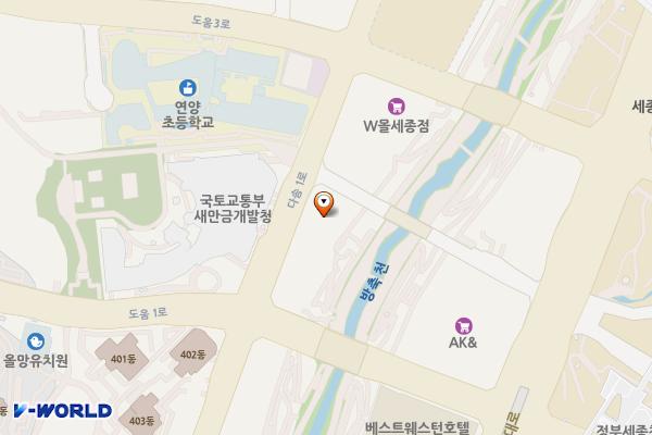 엠브릿지빌딩(M2동) 위치 지도 — 세종특별자치시 다솜1로 36, 엠브릿지 (어진동)