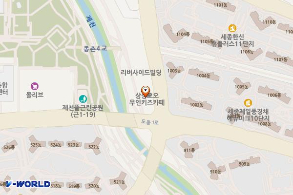 백두산빌딩(1층) 위치 지도 — 세종특별자치시 달빛로 41, 백두산빌딩 (종촌동)