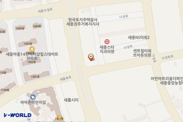 마들렌 위치 지도 — 세종특별자치시 한누리대로 284, 마들렌 (나성동)