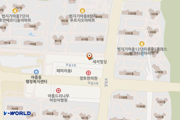 청솔빌딩 위치 지도 — 세종특별자치시 보듬3로 104-17, 청솔빌딩 (아름동)