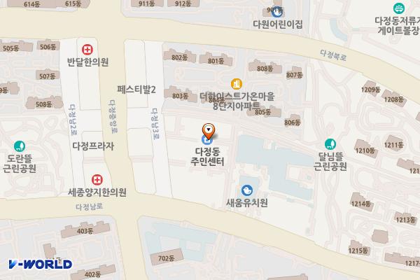 다정동복합커뮤니티센터 위치 지도 — 세종특별자치시 다정남3로 10, 다정동 복합커뮤니티센터 (다정동)