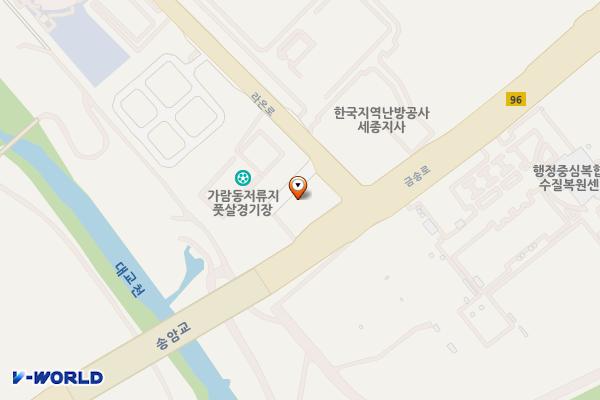 SK남세종충전소 위치 지도 — 세종특별자치시 금송로 595, SK남세종충전소 (가람동)
